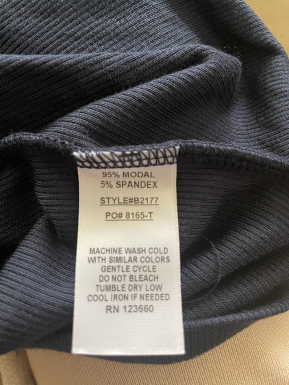 Splits59 Navy Ribbed Scoop Neck Tank - Picture 4 of 4